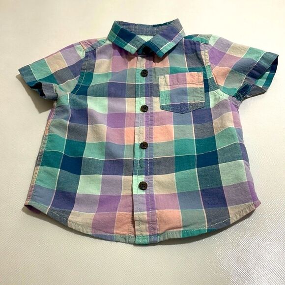 Cat & Jack Toddler Boys Plaid Button Down - Picture 1 of 4